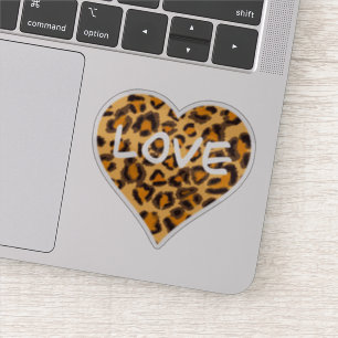 愛 leopardパターンハートデザイン cheetah シール