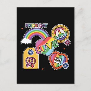 愛.LGBT+プライドプライド日。虹の愛。カード ポストカード