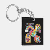 愛.LGBT+プライドプライド日。虹の愛。ケチャ キーホルダー (正面左)