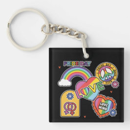愛.LGBT+プライドプライド日。虹の愛。ケチャ キーホルダー