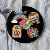 愛.LGBT+プライドプライド日。虹の愛。ボタン 缶バッジ (インサイチュ)