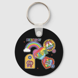 愛。LGBT+プライド。プライド日。虹の愛。 キーホルダー