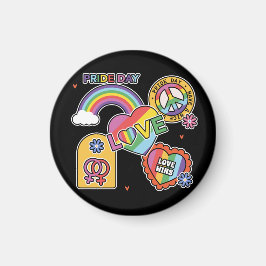 愛。LGBT+プライド。プライド日。虹の愛。 マグネット
