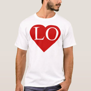 愛- LO (2)のハートワイシャツ(双生児)の1 Tシャツ