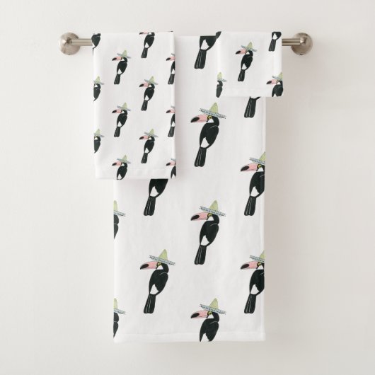 愛| Toucanソンブレロについてのタコスは バスタオルセット (インサイチュ)