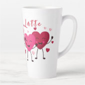 愛Aラテおもしろいハッピーハートピンクと赤 カフェラテマグ (右)