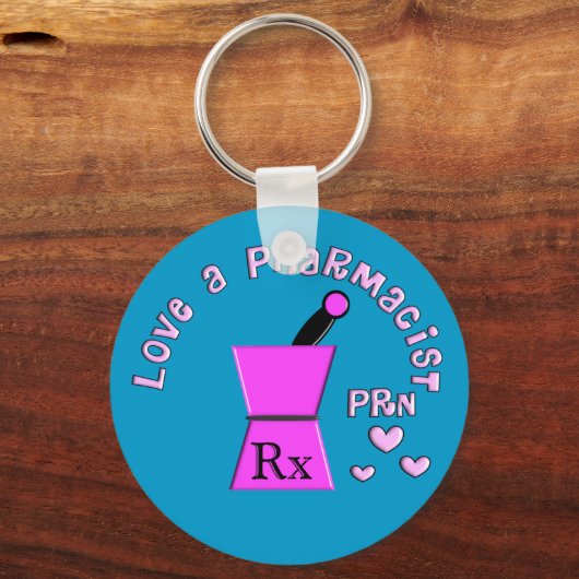 愛a薬剤師PRNの杵と臼のデザイン キーホルダー (正面)