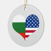 愛American/USAおよびブルガリアの旗 セラミックオーナメント (左)