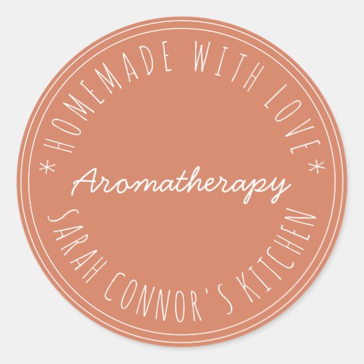 愛Aromatherapy Terracotaで作られた家 ラウンドシール (正面)