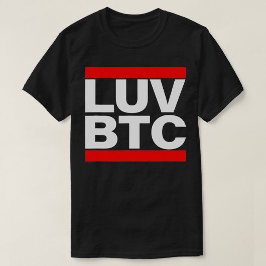 愛BTCビットコイン暗号通貨  Tシャツ (デザイン正面)