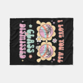 愛Cl学校の最後の日レトロ茶 フリースブランケット (正面(横))