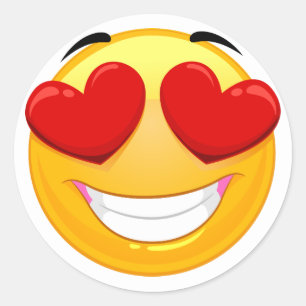 愛Emojiのクラシックのステッカー ラウンドシール