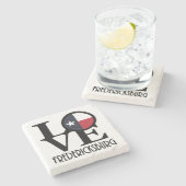 愛Fredericksburg TX ストーンコースター (横)