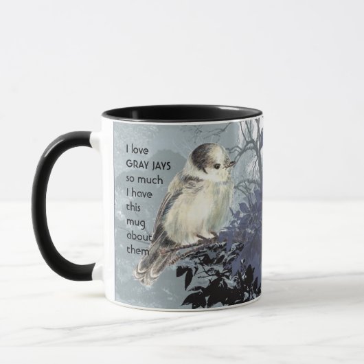 愛GRAY JAYS BIRDSそう多くの私おもしろい引用文Mug マグカップ (左)