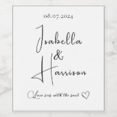 愛I幸せなカップルと引用文白黒 ワインラベル (シングルラベル)