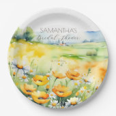 愛in開花春夏の花ブライダルシャワー ペーパープレート (正面)