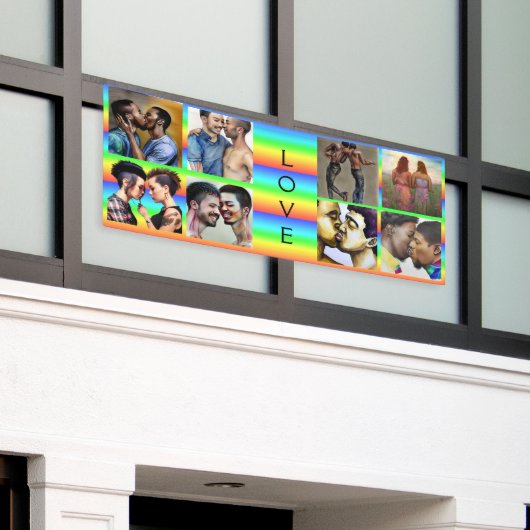 愛LGBTQIA+平等とプライド集会 横断幕 (ビルの外側)