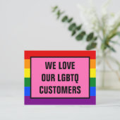 愛Love Our LGBTQゲイ顧客レインボープライド旗 ポストカード (スタンド正面)