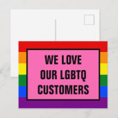 愛Love Our LGBTQゲイ顧客レインボープライド旗 ポストカード (正面/裏面)