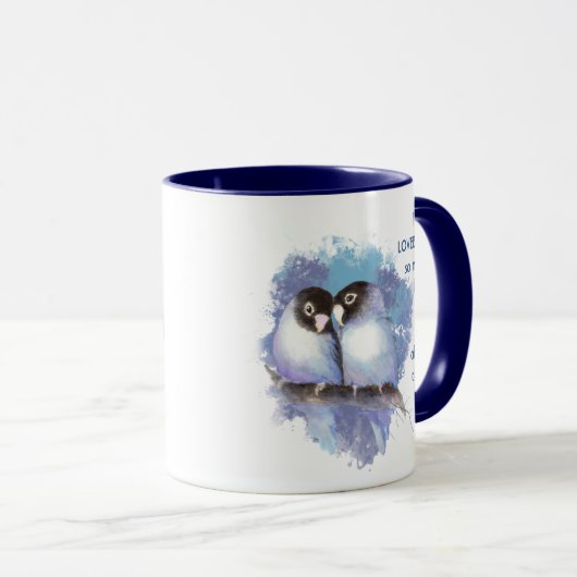 愛LOVEBIRDSそんなに多くの私のおもしろい引用文マグ マグカップ (正面右)