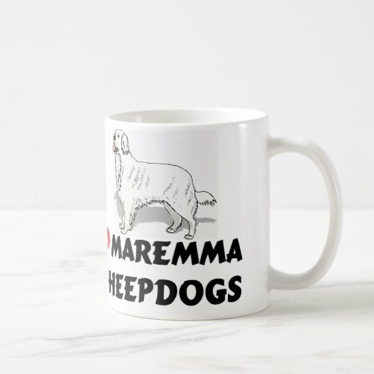 愛Maremmaの牧羊犬のマグ コーヒーマグカップ (右)