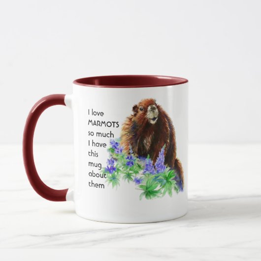 愛MARMOTそんなに私のおもしろい引用文 マグカップ (左)