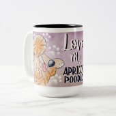 愛My Apricot Poodle Cartoon 15oz ツートーンマグカップ (正面左)