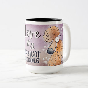 愛My Apricot Poodle Cartoon 15oz ツートーンマグカップ