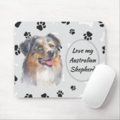 愛My Australian Shepherd Dog Pawprint Mouse Pa マウスパッド (マウス)