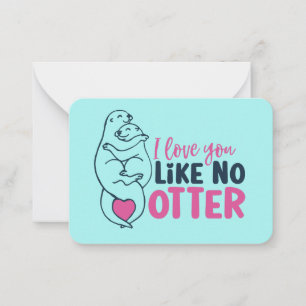 愛No Otter Punバレンタインデーおもしろいの好き ノートカード