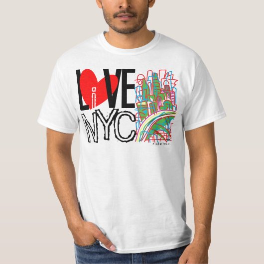 愛NYCはNYCのTシャツに住んでいます Tシャツ (正面)