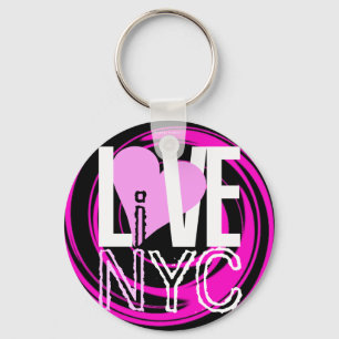 愛NYCはNYC Keychainのピンクに住んでいます キーホルダー