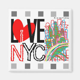 愛NYC & Live In NYCスクエアマグネット マグネット
