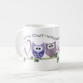 愛Owl~waysのかわいいフクロウの芸術のギフト コーヒーマグカップ (正面左)
