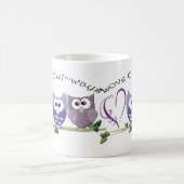 愛Owl~waysのかわいいフクロウの芸術のギフト コーヒーマグカップ (中央)