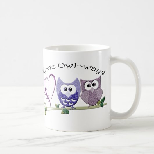 愛Owl~waysのかわいいフクロウの芸術のギフト コーヒーマグカップ (右)