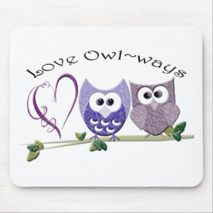 愛Owl~waysのかわいいフクロウの芸術のギフト マウスパッド