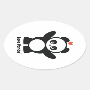 愛Panda®のステッカー 楕円形シール