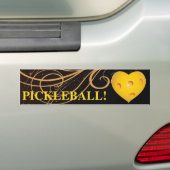 愛Pickleball! 渦巻のハートのバンパーステッカー バンパーステッカー (車上)