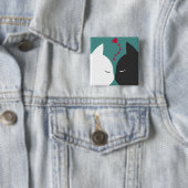 愛Pinボタンのシンプルでロマンチックな猫 缶バッジ (インサイチュ)