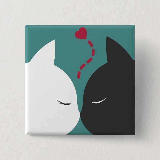 愛Pinボタンのシンプルでロマンチックな猫 缶バッジ (正面)