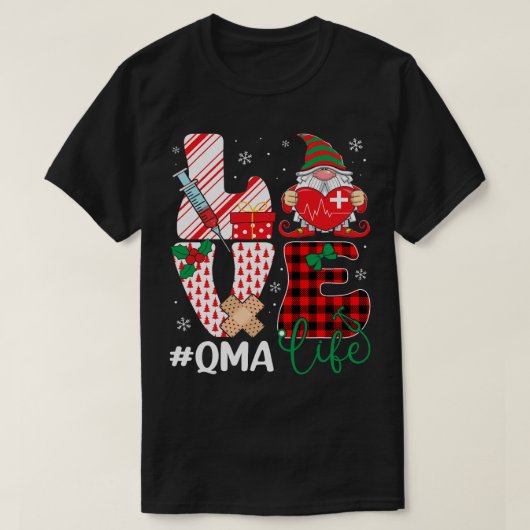 愛QMAおもしろい格言ナース聴診器クリスマスT Tシャツ (デザイン正面)