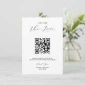 愛QRコードのミニマルな写真結婚をキャプチャ エンクロージャーカード (スタンド正面)