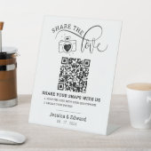 愛Qrコードブラックシックをキャプチャモダン結婚する 台座サイン (インサイチュ)