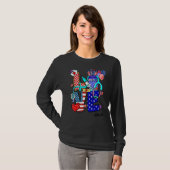 愛Rn生命ステソスコープ花火アメリカ国旗4日 Tシャツ (正面フル)