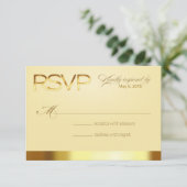 愛RSVP金ゴールドか砂で幸運なラスベガス 出欠カード (スタンド正面)