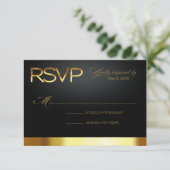 愛RSVP金ゴールドか黒で幸運なラスベガス 出欠カード (スタンド正面)