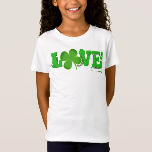 愛St. Patricks日女の子の幸運な上の水田のワイシャツ Tシャツ