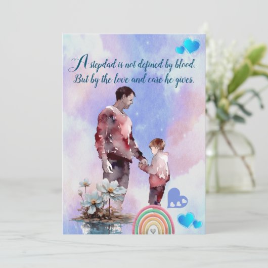 愛Stepdadブルースモークスカイクラウドレインボーカワイイ シーズンカード (スタンド正面)