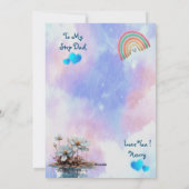 愛Stepdadブルースモークスカイクラウドレインボーカワイイ シーズンカード (裏面)